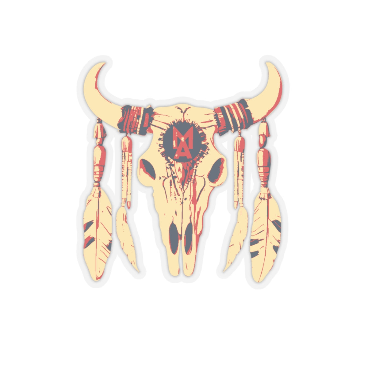 MA Bull Skull Logo Sticker