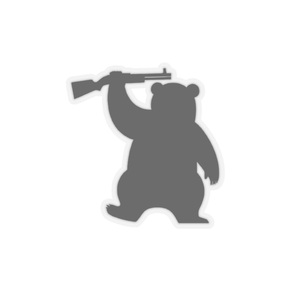 MA Armed Bear Logo Sticker (Black)