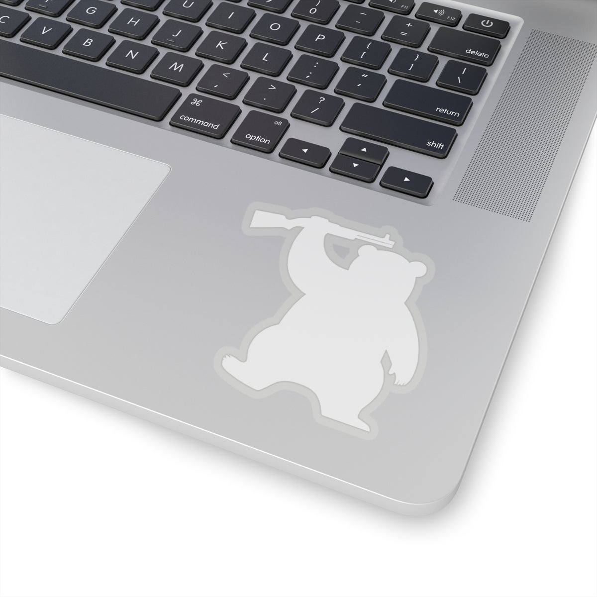 MA Armed Bear Logo Sticker (White)