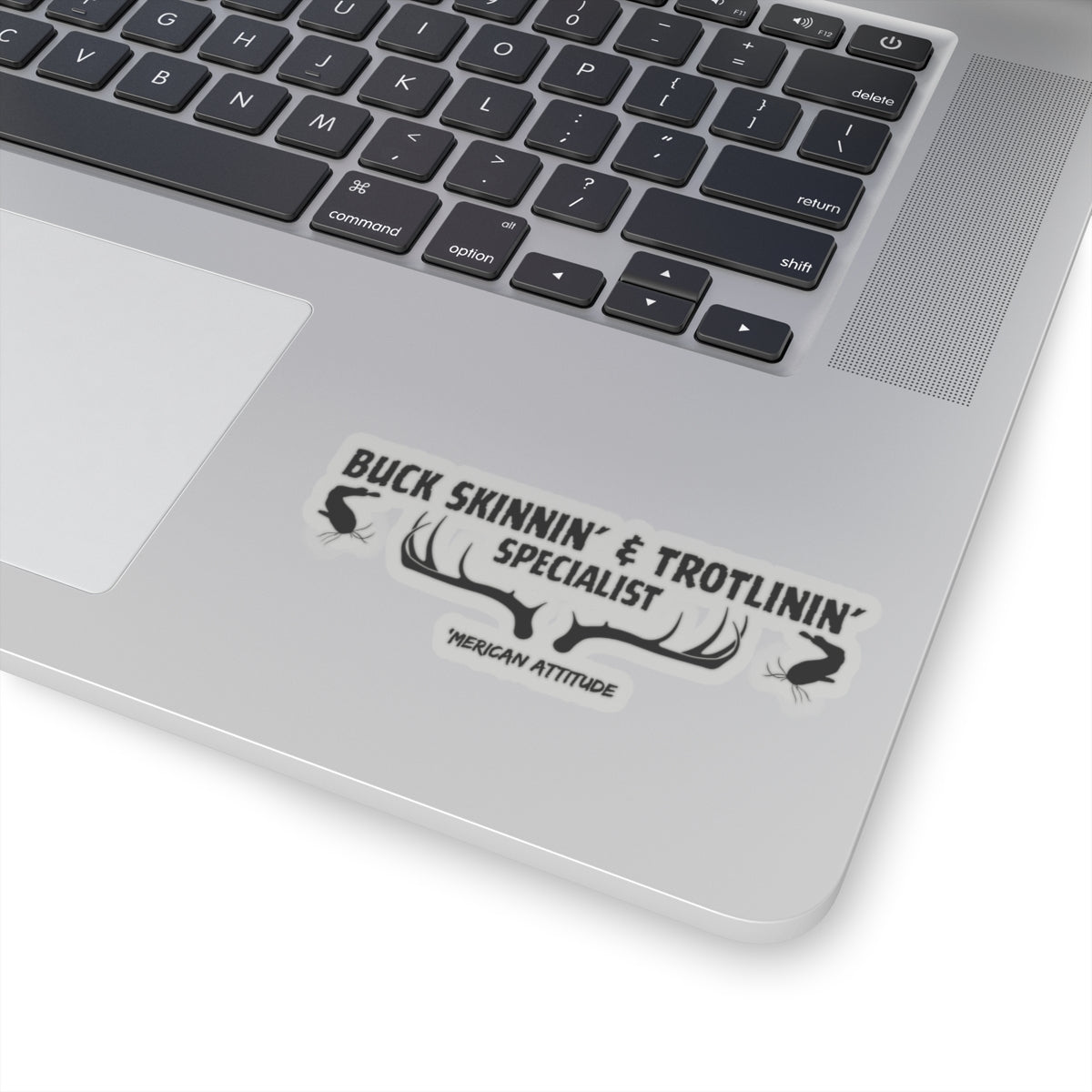 Buck Skinnin' & Trotlinin' Sticker (Black)