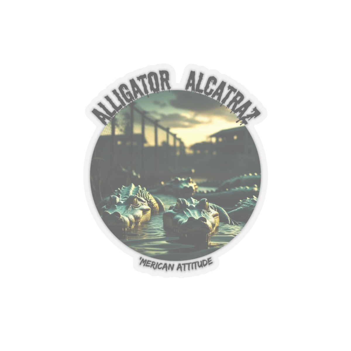 Alligator Alcatraz Sticker (White)