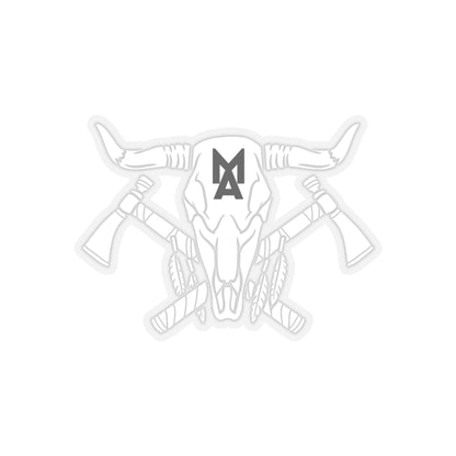 MA Skull & Hatchets Logo Sticker (White)