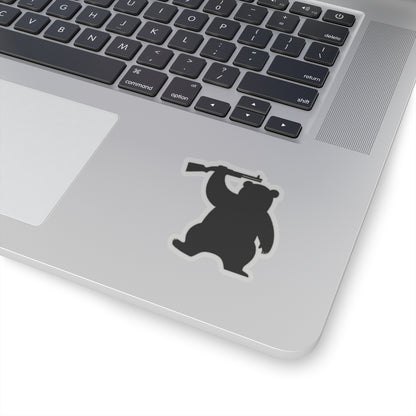 MA Armed Bear Logo Sticker (Black)