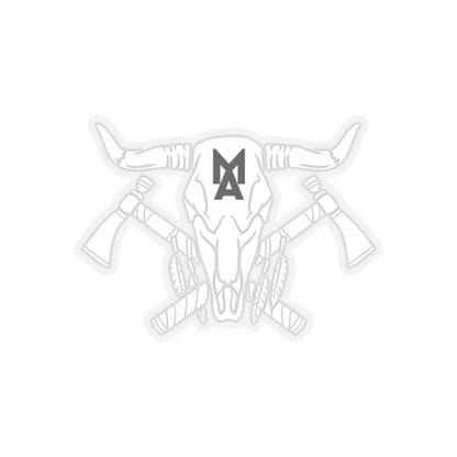 MA Skull & Hatchets Logo Sticker (White)