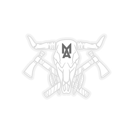 MA Skull & Hatchets Logo Sticker (White)