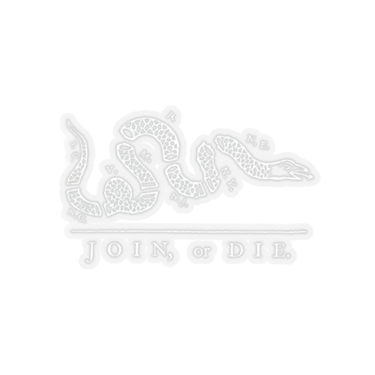 Join, or Die Sticker (White)
