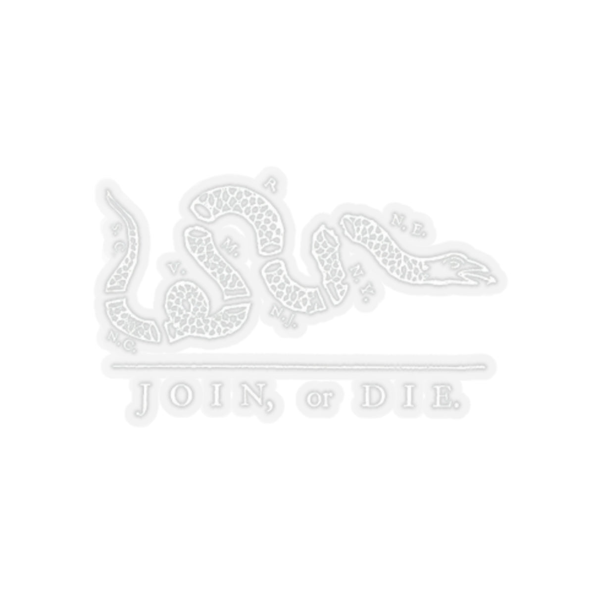 Join, or Die Sticker (White)