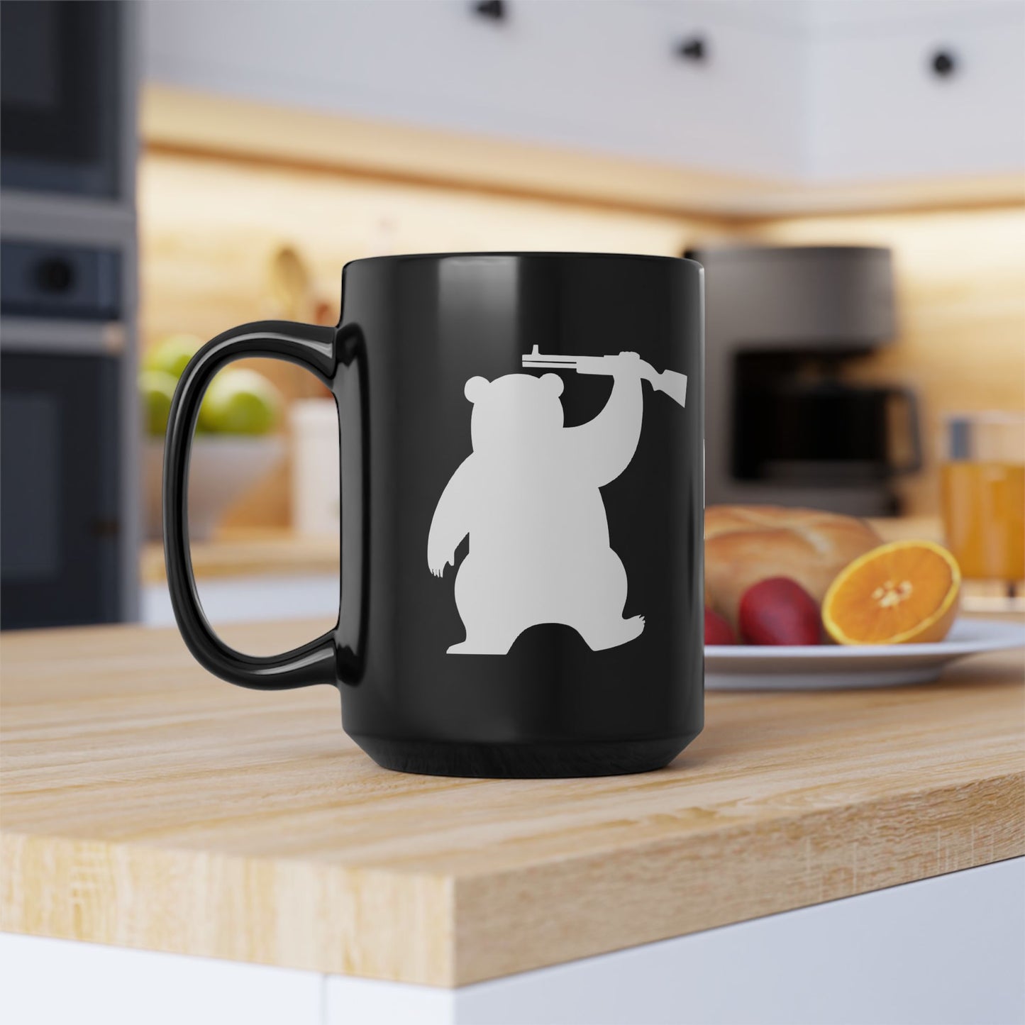 MA Armed Bear  15oz Mug (Black)