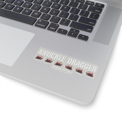 Knuckle Dragger Sticker (White)