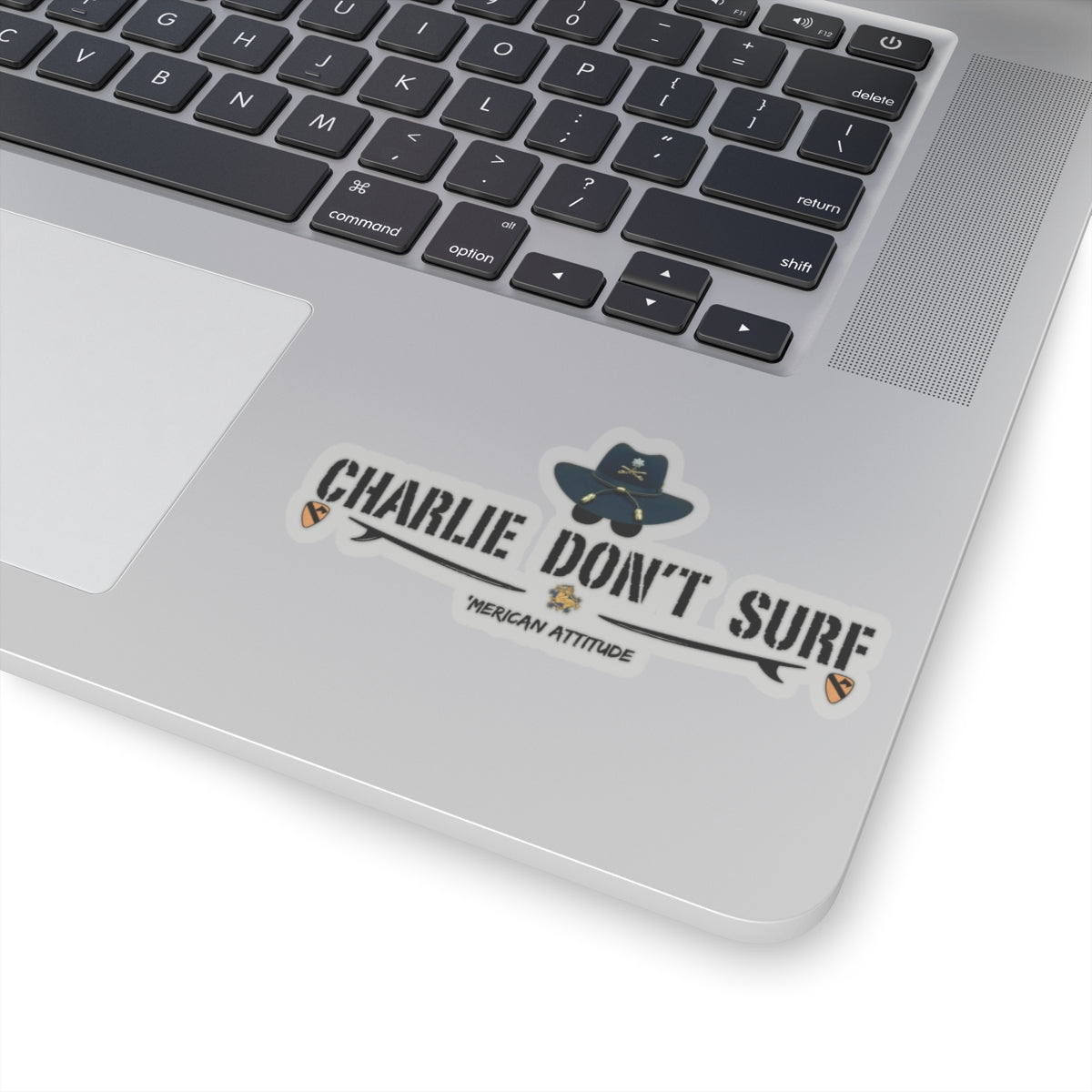Charlie Don't Surf Sticker (Black)