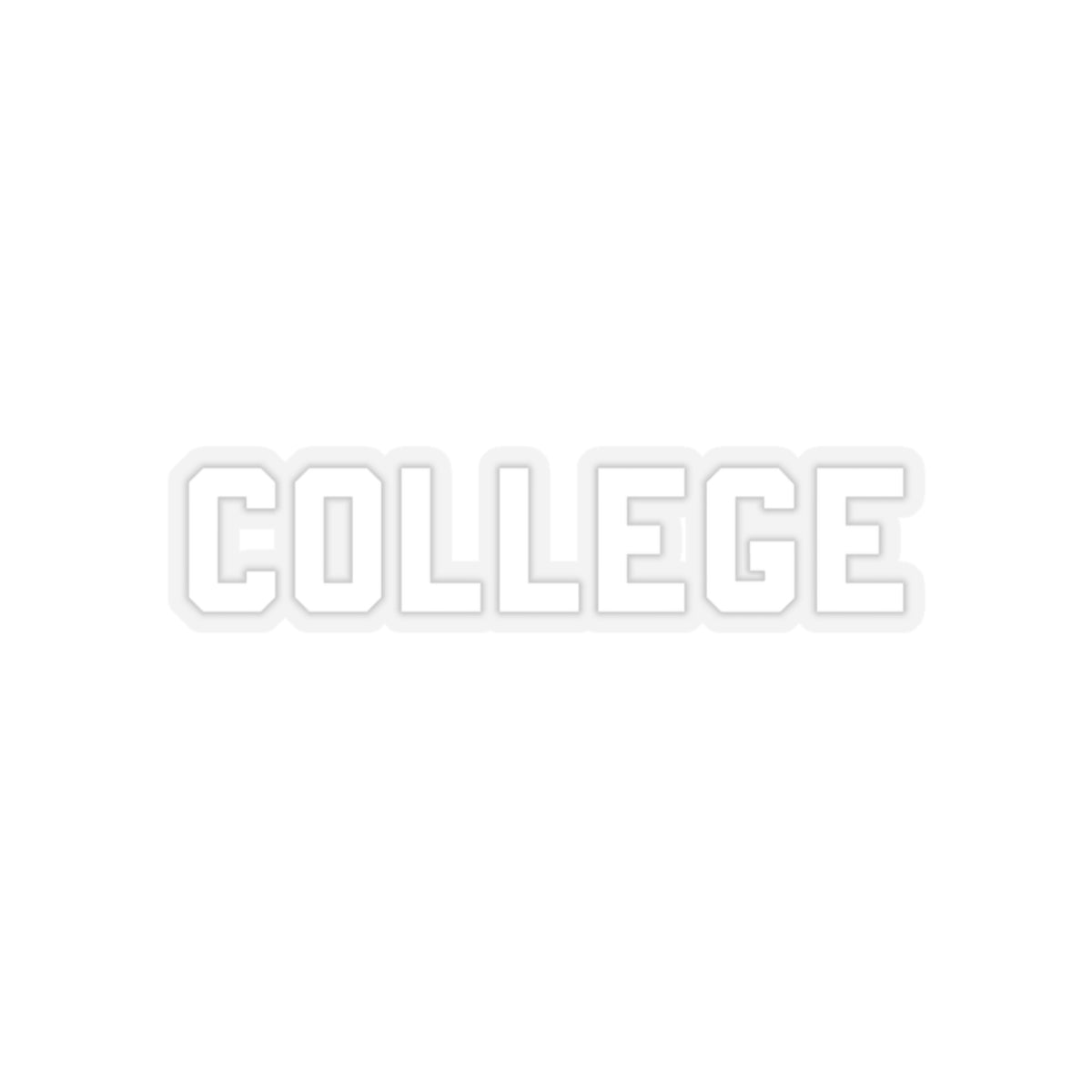 COLLEGE Sticker (White)