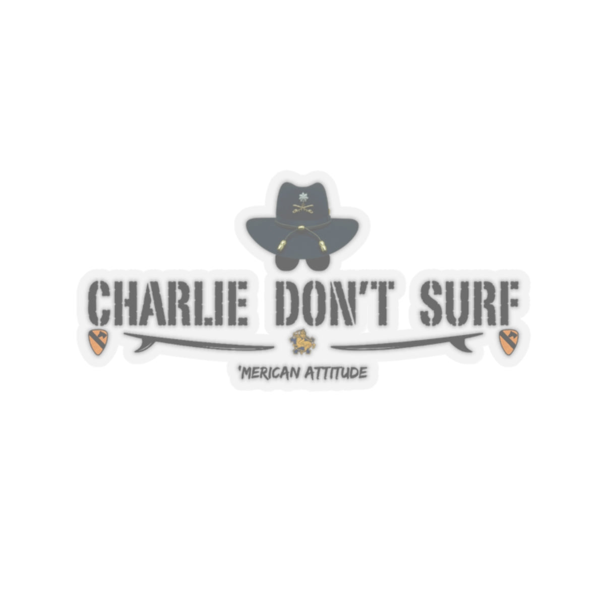 Charlie Don't Surf Sticker (Black)