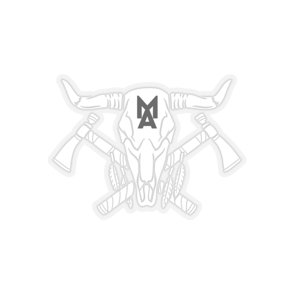 MA Skull & Hatchets Logo Sticker (White)