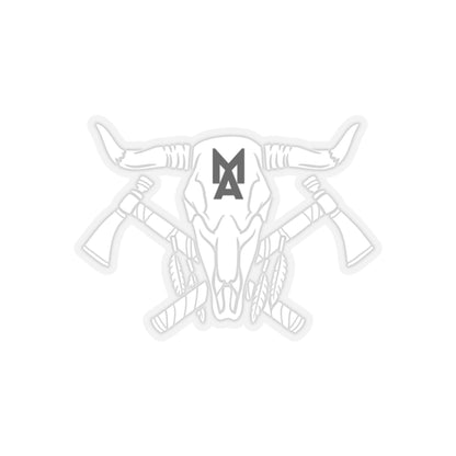 MA Skull & Hatchets Logo Sticker (White)