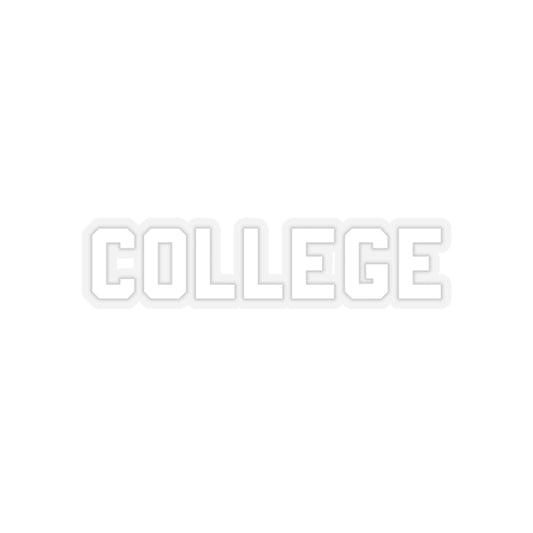 COLLEGE Sticker (White)