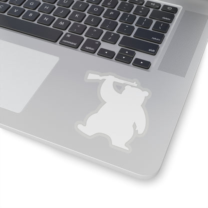 MA Armed Bear Logo Sticker (White)