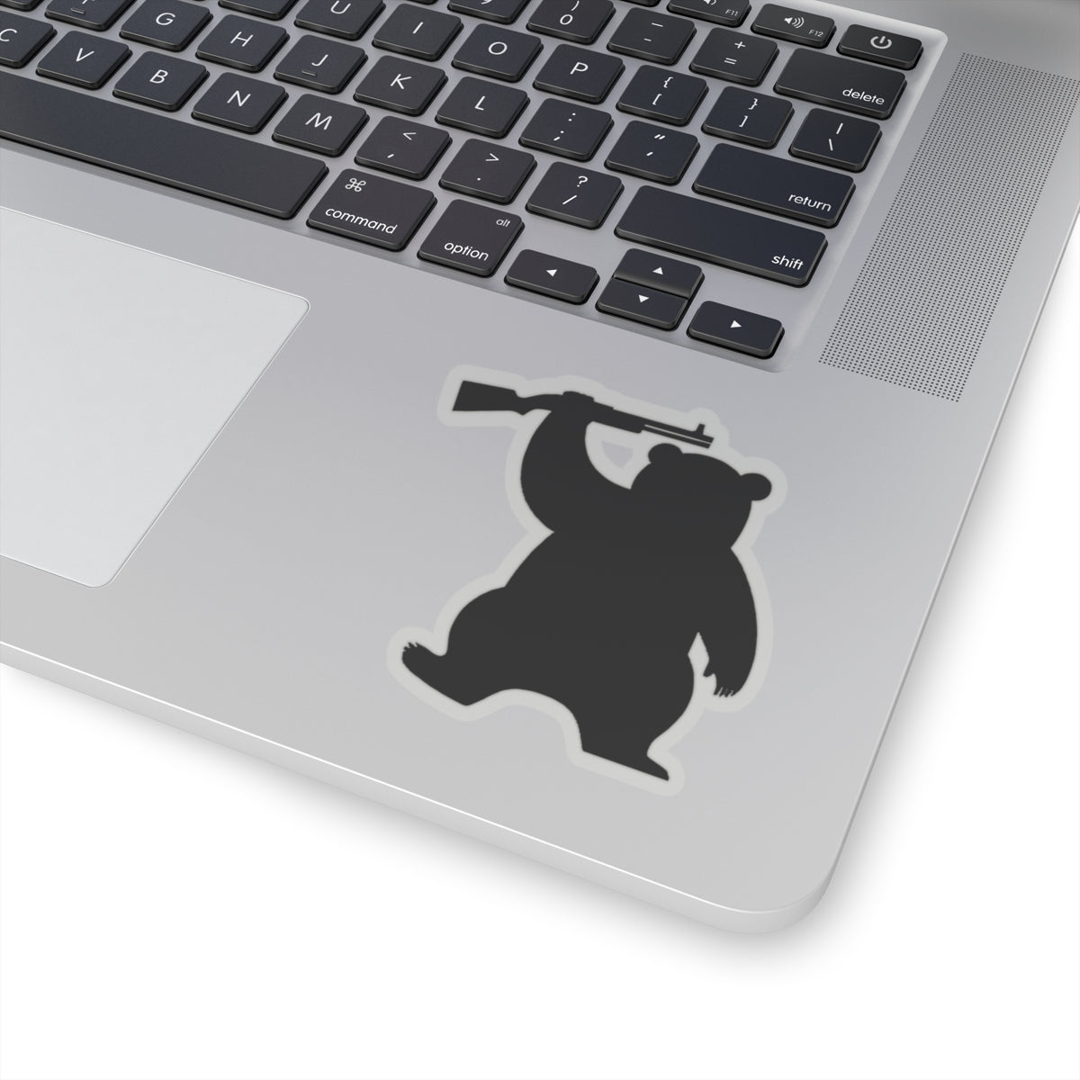 MA Armed Bear Logo Sticker (Black)