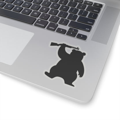 MA Armed Bear Logo Sticker (Black)