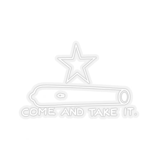 Come And Take It Cannon Sticker (White)