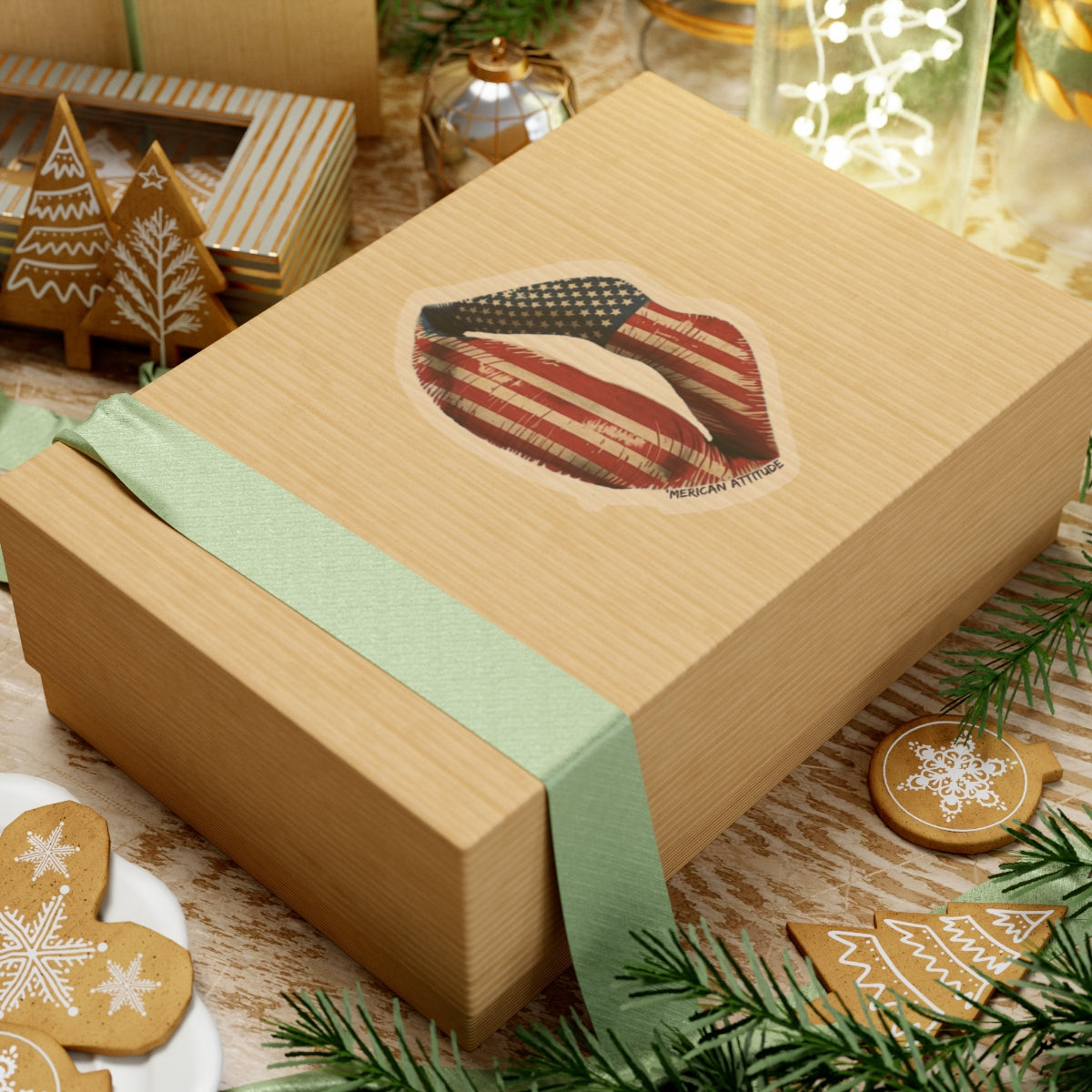 Merican Kiss Sticker (Black)