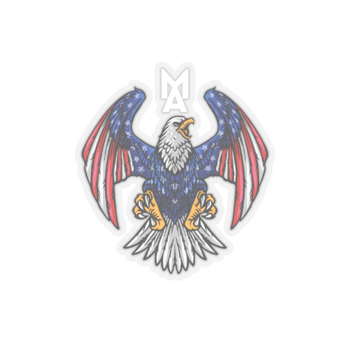 MA Eagle Logo Sticker (White)