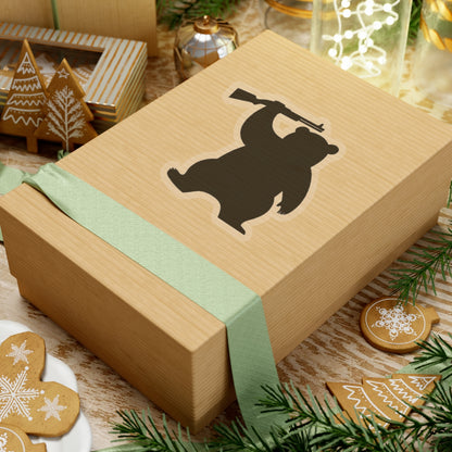 MA Armed Bear Logo Sticker (Black)