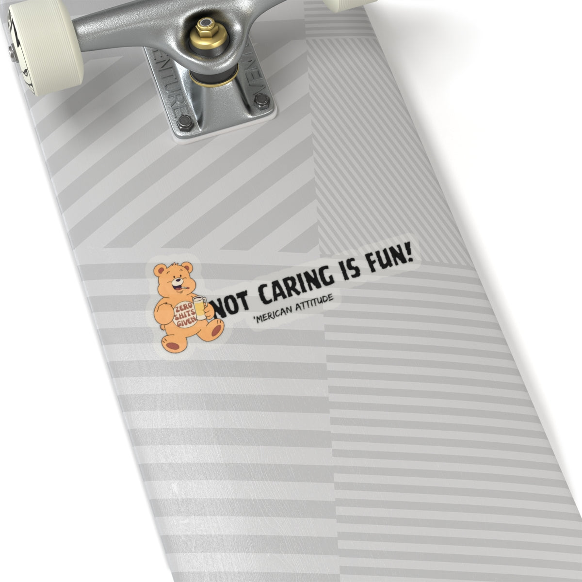 Not Caring Is Fun! Sticker (Black)