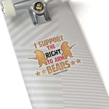 Support The Right To Arm Bears Sticker (Black)