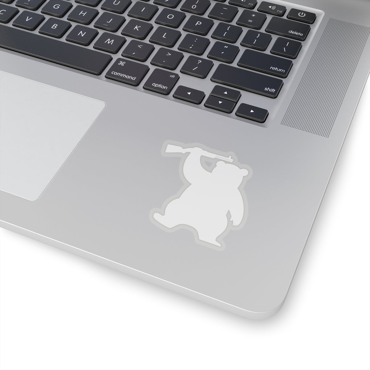MA Armed Bear Logo Sticker (White)