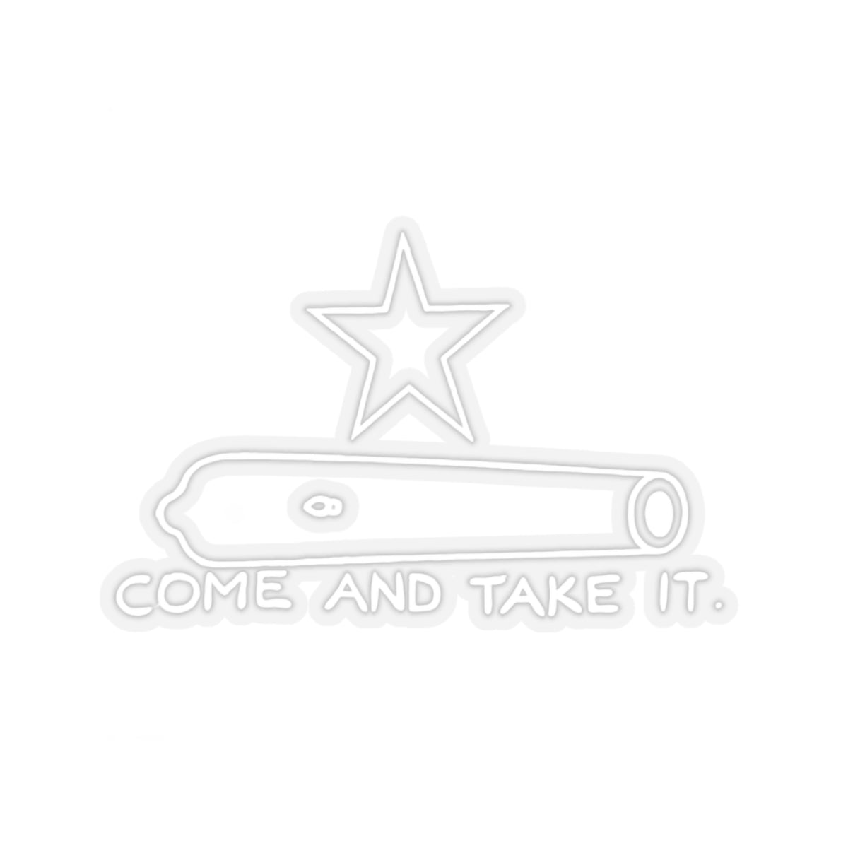 Come And Take It Cannon Sticker (White)