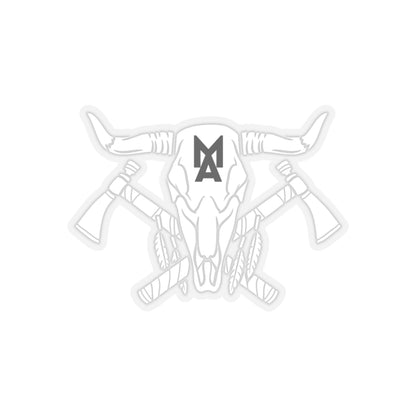 MA Skull & Hatchets Logo Sticker (White)