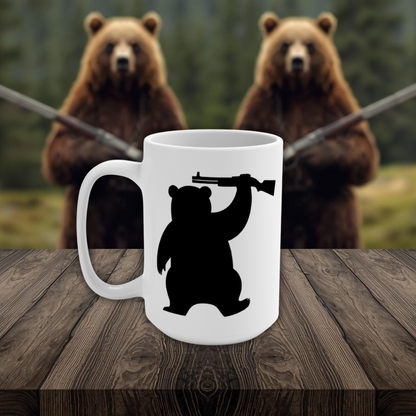 MA Armed Bear  15oz Mug (White)