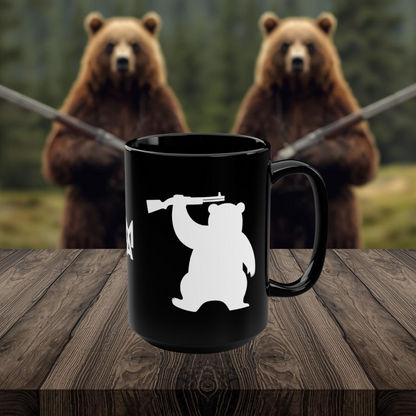 MA Armed Bear  15oz Mug (Black)