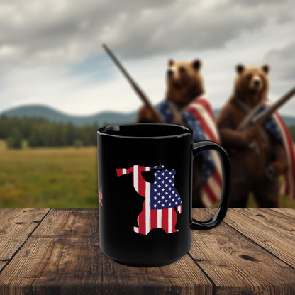 MA Armed Bear RW&B  15oz Mug (Black)