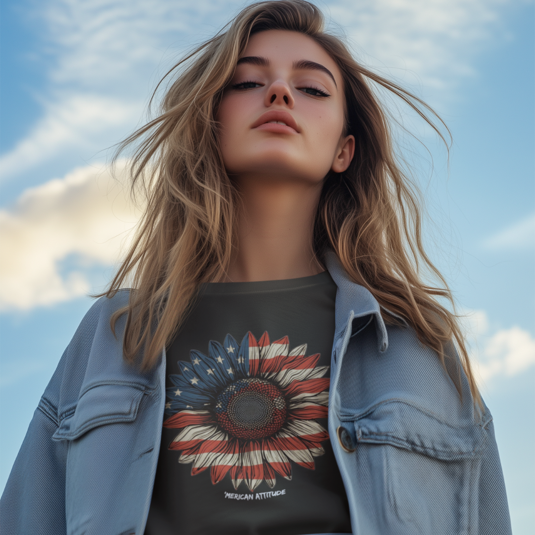 Old Glory Sunflower T-shirt (Women)