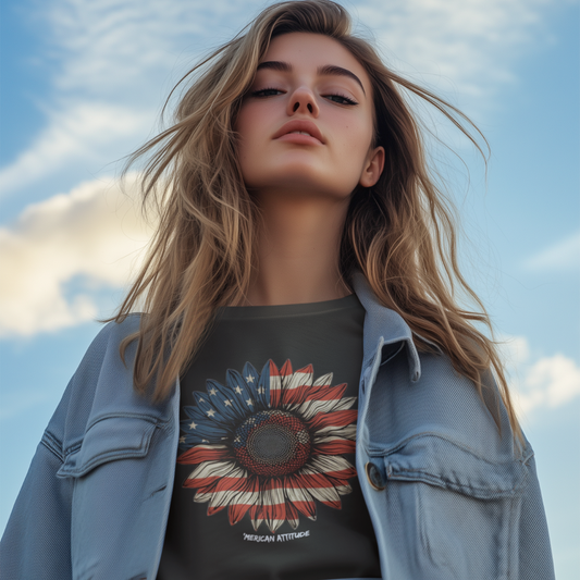Old Glory Sunflower T-shirt (Women)