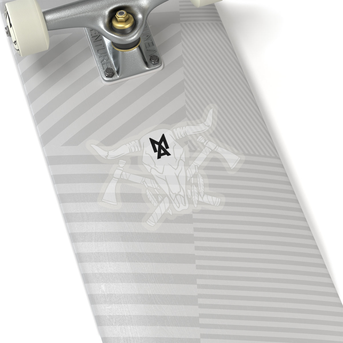 MA Skull & Hatchets Logo Sticker (White)