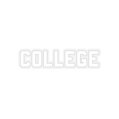 COLLEGE Sticker (White)