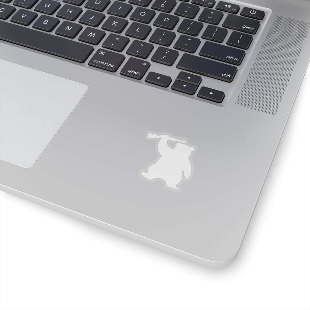 MA Armed Bear Logo Sticker (White)