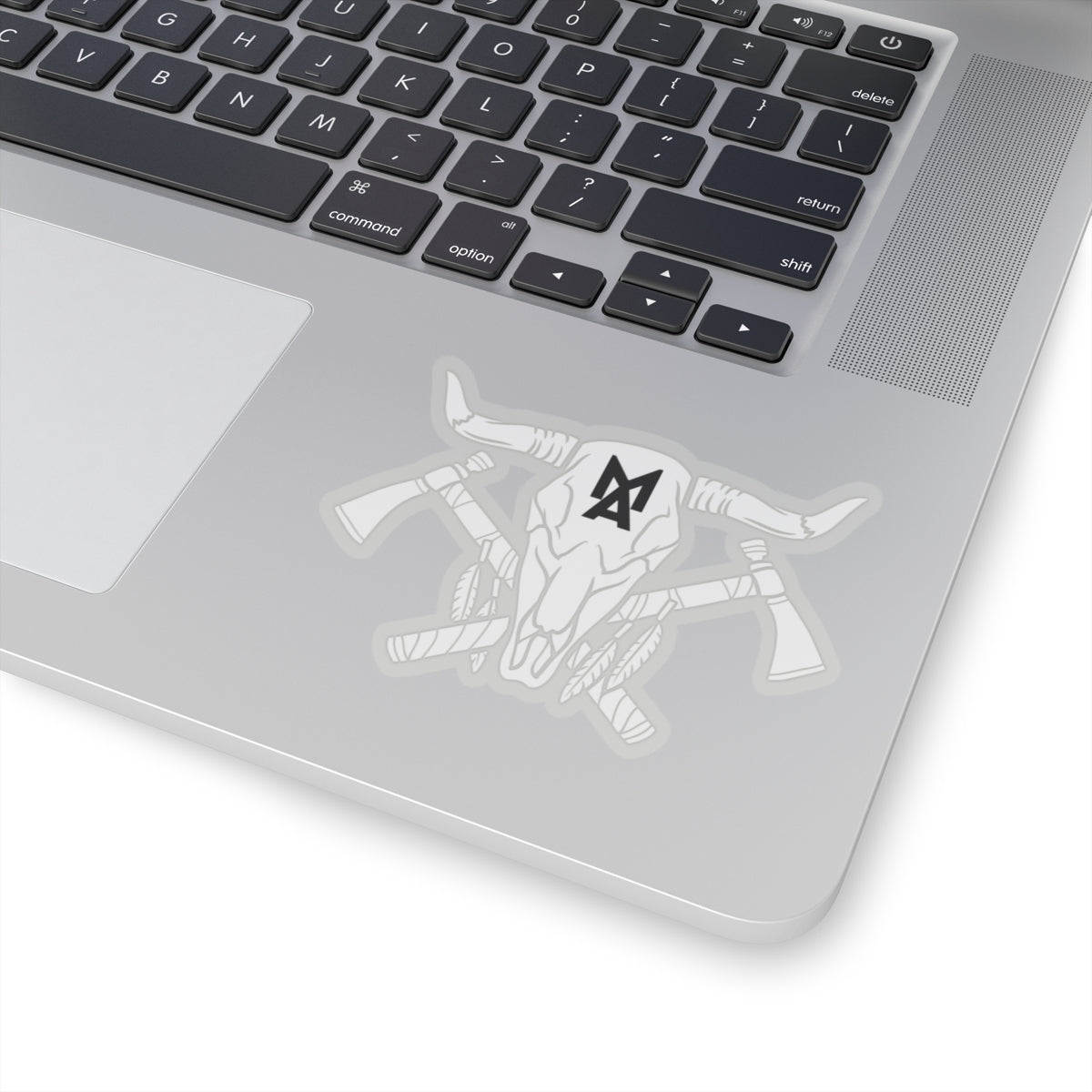 MA Skull & Hatchets Logo Sticker (White)