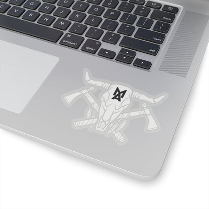 MA Skull & Hatchets Logo Sticker (White)