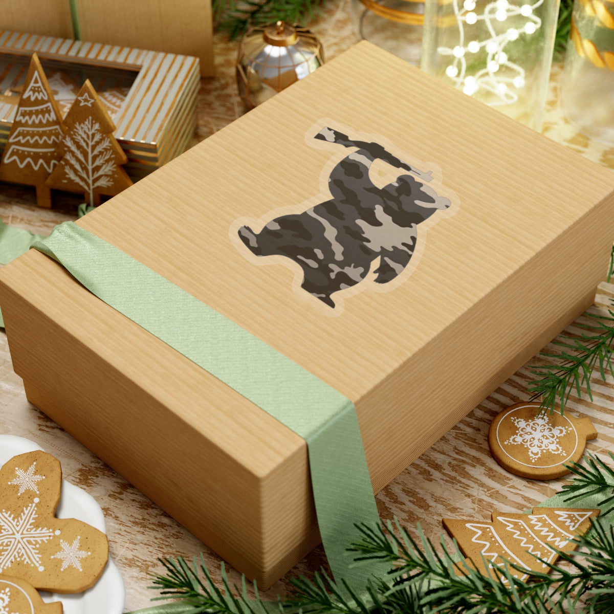 MA Armed Bear Logo Sticker (Camo 3)