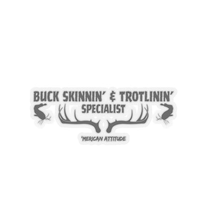 Buck Skinnin' & Trotlinin' Sticker (Black)