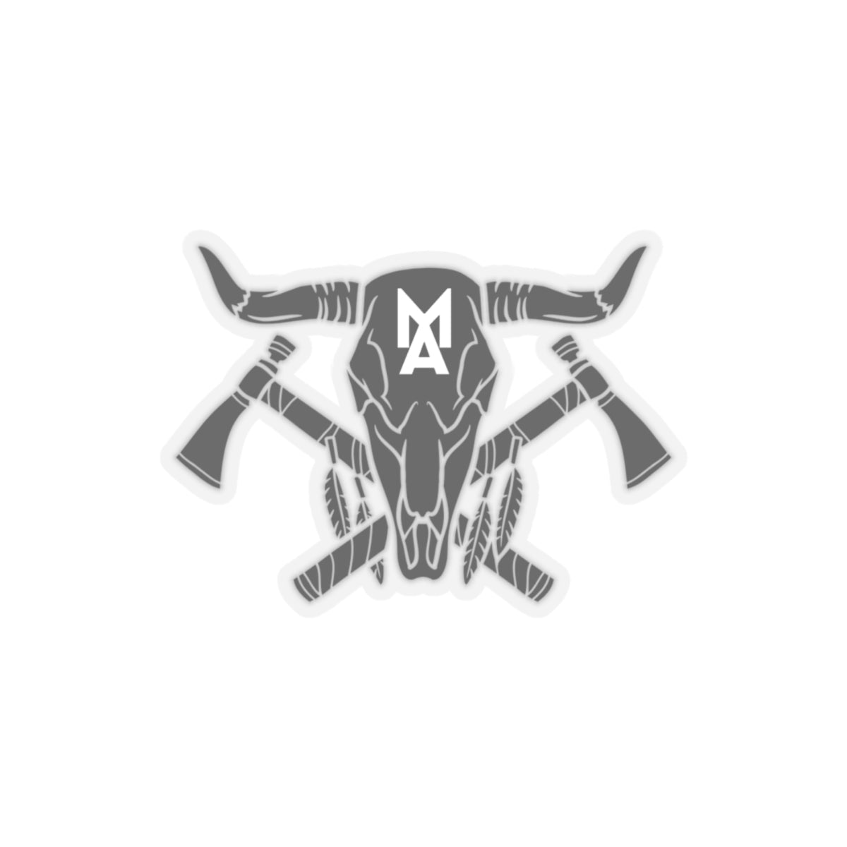 MA Skull & Hatchets Logo Sticker (Black)