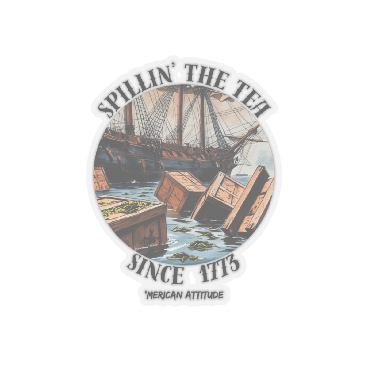 Spillin' The Tea Sticker (Black)