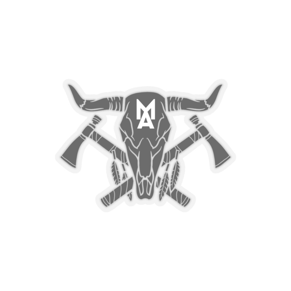 MA Skull & Hatchets Logo Sticker (Black)