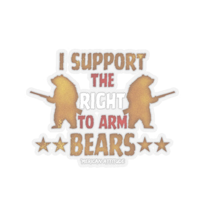 Support The Right To Arm Bears Sticker (White)