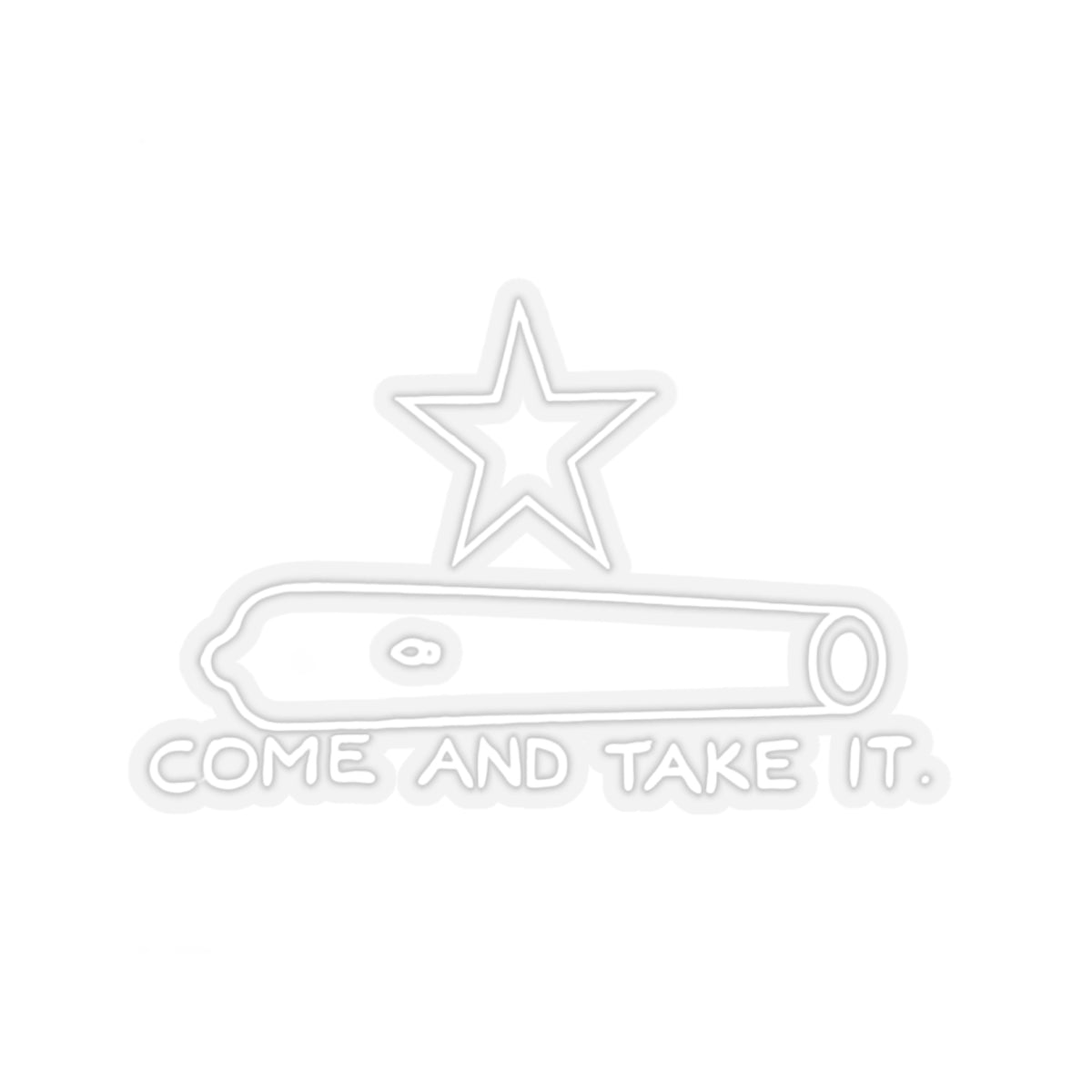 Come And Take It Cannon Sticker (White)