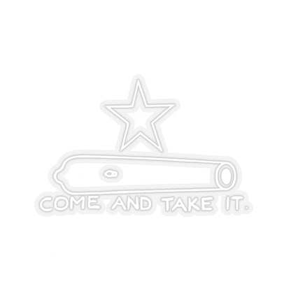 Come And Take It Cannon Sticker (White)