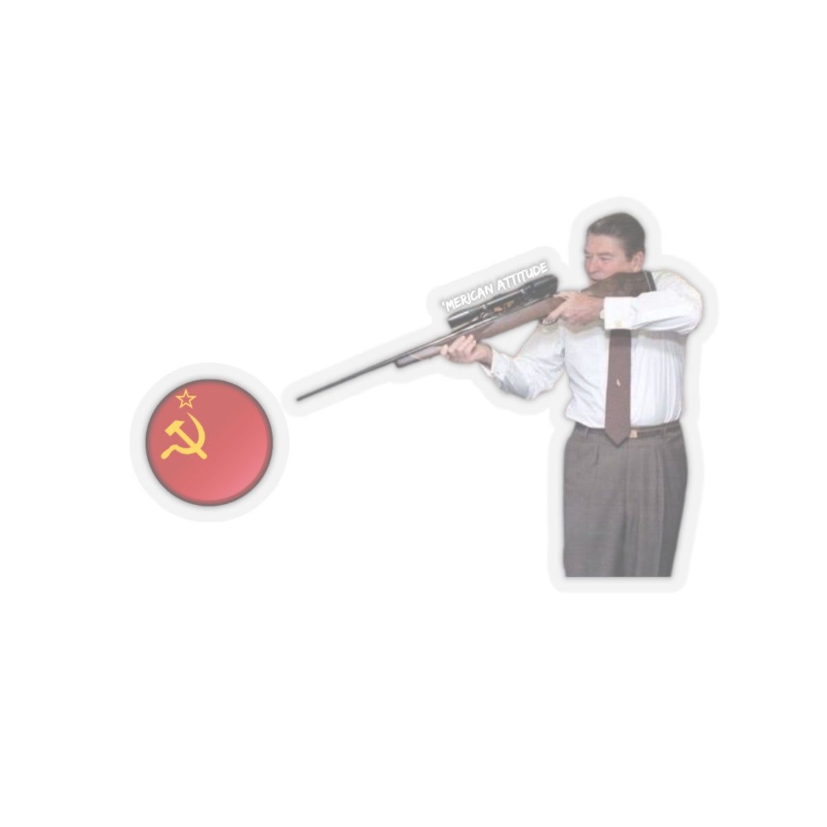 Ronnie On Target Sticker (White)